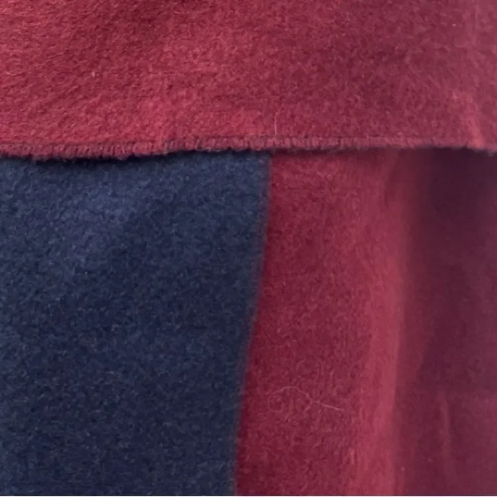Hermes Bordeaux & Navy Blue 100% Cashmere Kasak Fringed Shawl Wrap Scarf Auth
